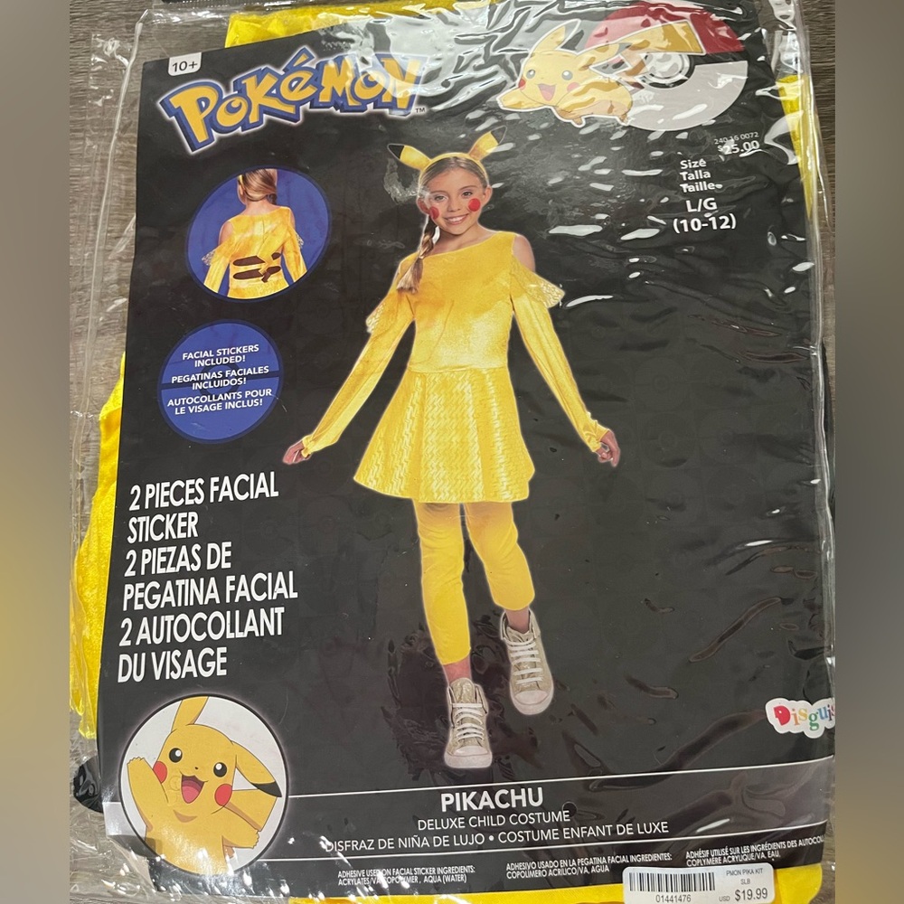 Disguise Pikachu Costume with Yellow Dress and Leggings